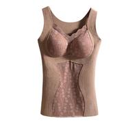 MaNMaNing Damen Unterhemd ohne Bügel glatte U Form leichtes T Shirt konvertierbarer BH nahtloses warmes Oberteil Damen dicker Winter Sling M2026014