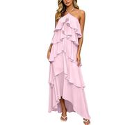 MaNMaNing Elegantes Chiffon Kleid Damen mit Blumenprint langärmlig formelles Abendkleid für Party Hochzeit Gast festliches Maxikleid Damen Abendgarderobe