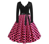 MaNMaNing Freizeitkleid Damen lässig mit V-Ausschnitt und bedrucktem Polyesterstoff Langarm Sommerkleid mit Wickeloptik für den Alltag Maxikleid