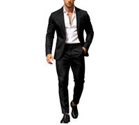 MaNMaNing Herren Anzug Sommer Uni Farbe Zweiteiler Slim Fit Anzughose Formell Business Hochzeit Bräutigam Smoking Jacke Herren Business Anzug Festlicher