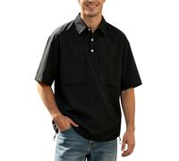 MaNMaNing Herren Kurzarm Hemd Sommer Frühling Outdoor lässig entspannte Passform Freizeithemd Herren weites Oberteil atmungsaktiv bequemes Leinenhemd Freizeit