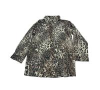 MaNMaNing Herren Langarmhemd mit Leopardenprint modisches Business Hemd mit Kragen lässiger Button Down Stil für Coole Partys im Sommer modisches Hemd Herren