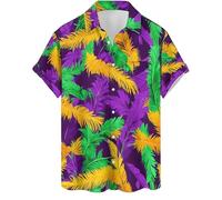 MaNMaNing Herren Langarmhemd mit Print modisches Button Down für den Alltag im Sommer Herren Hemd