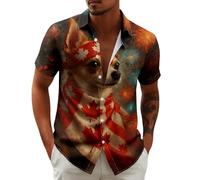 MaNMaNing Lässiges Kurzarmhemd Mit Stylischem Printdesign. Herren Hemden Slim Fit Hemd Herren Hemd Schwarz Kariertes Kurzarm Baumwolle Kurz Arm Slim Fit