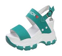 MaNMaNing Slope Absatzsandalen Für Frauen Summe Dicke Sohle Damen Sandalen Bequem Sandale Damen Sandalen Leder Römersandalen Elegant Barfuß Sportsandalen