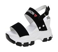 MaNMaNing Slope Absatzsandalen Für Frauen Summe Dicke Sohle Damen Sandalen Bequem Sandale Damen Sandalen Leder Römersandalen Elegant Barfuß Sportsandalen