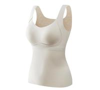 MaNMaNing Warmes Damen Oberteil mit Brustpolstern für Herbst und Winter ärmelloses Unterzieh Unterhemd nahtloser Sling zum Drunterziehen Wärme Tank Top Damen basic