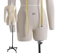 Mannequin-Torso in voller Größe mit 2 weichen Armen und Rädern, Schneiderpuppe zum Nähen - Pinnable Kleiderform für Erwachsene Kleidung Design