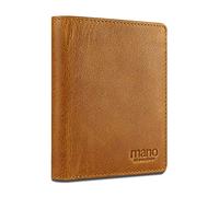 mano Don Pietro Geldbörse mit Klappe Leder - Portemonnaie Herren Damen Hochformat Cognac - Geldbeutel Portmonee Wallet Brieftasche Portmonaise