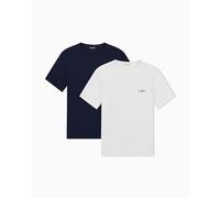 Man's Bold Monogram 2-Pack Crew Neck T-Shirt Blue XL Fitted Fit, blau, XL