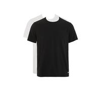 Man's Essential LOGOLABEL 2-Pack Crew Neck T-Shirt Black M Regular Fit, Schwarz, M