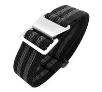Man's French Troops Militär Fallschirm-Uhrenarmband, spezieller elastischer Stoff, Nylon, Leinen, NATO-Gurt, Hakenschnalle, 20/22 mm 22mm 13 Black+Gray