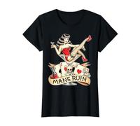 Mans Ruin Gambler American Traditional Tattoo Flash Preisgünstiges Grafik-T-Shirt, Damen, Schwarz, L