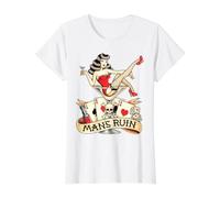 Mans Ruin Gambler American Traditional Tattoo Flash Preisgünstiges Grafik-T-Shirt, Damen, Weiß, XL