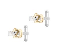 Manschettenknöpfe EMPORIO ARMANI, gold (edelstahlfarben, gelbgoldfarben), Manschettenknöpfe, Herren, L: 9,5mm, Edelstahl, B:19,5mm (89237036-0) edelstahlfarben, gelbgoldfarben