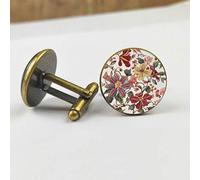 Manschettenknöpfe für Herren, Bunte Blume Totem Zeit Gem Messing Bronze Retro Manschettenknöpfe, Elegantes Geschenk Modisches Shirt Zubehör Für Buchhalter Boss Business Hochzeit Prom Offizieller