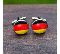 Manschettenknöpfe für Herren, Deutschland Fahne Glas Edelstein Kupfer Fashion Französische Manschette Schnalle, Sparkly Geschenk Modisches Shirt Zubehör Für Buchhalter Boss Business Hochzeit Pro