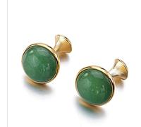 Manschettenknöpfe für Herren, Gold Semi-Gemstone Jade Verkupferung Französische Manschettenknöpfe, Sparkly Geschenk Modisches Shirt Zubehör Für Buchhalter Boss Business Hochzeit Prom Offizielle