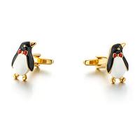 Manschettenknöpfe für Herren, Golden Animal Pinguin Schöne Neuheit Kupfer Manschette Schnalle, Sparkly Geschenk Modisches Shirt Zubehör Für Buchhalter Boss Business Hochzeit Prom Offizieller Anlaß
