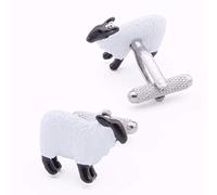 Manschettenknöpfe für Herren, Interessante Personalisierte Tier Schaf Schwarz Weiß Emaille Französische Manschette Schnalle, Modisches Shirt Zubehör Geschenk Für Buchhalter Boss Business Hochze