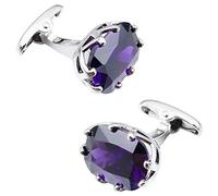 Manschettenknöpfe für Herren, Luxury Violett Glänzend Romantische Zirkon Crystal Einfache Französische Manschette Schnalle, Modisches Shirt Zubehör Geschenk Für Buchhalter Boss Business Hochzei