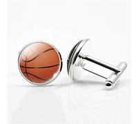 Manschettenknöpfe für Herren, Mode Sportliche Runden Glas Basketball Muster Neuheit Manschette Schnalle, Modisches Shirt Zubehör Geschenk Für Buchhalter Boss Business Hochzeit Prom Offizieller An