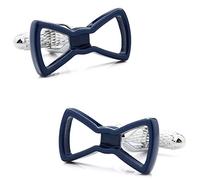 Manschettenknöpfe für Herren, Neuheit Blauer Schleife Knoten Form Lustig Fashion Stulpe Schnalle Für Freund, Sparkly Shirt Zubehör Geschenk Für Buchhalter Boss Business Hochzeit Prom Offizieller