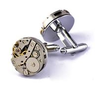 Manschettenknöpfe für Herren, Runde Bewegung Mechanische Uhr Kupfer Punk Neuheit Manschette Schnalle, Sparkly Geschenk Modisches Shirt Zubehör Für Buchhalter Boss Business Hochzeit Prom Offiziell