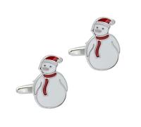 Manschettenknöpfe für Herren, Schönen Schneemann Emaille Weiß Interessante Neuheit Weihnachten Manschette Schnalle, Sparkly Shirt Zubehör Geschenk Für Buchhalter Boss Business Hochzeit Prom Off
