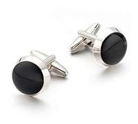 Manschettenknöpfe für Herren, Schwarz Lack Silber Ärmel Fashion Runde Manschettenknöpfe, Sparkly Geschenk Modisches Shirt Zubehör Für Buchhalter Boss Business Hochzeit Prom Offizieller Anlaß