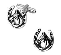 Manschettenknöpfe für Herren, Schwarzes Pferd Kupfer Emaille Neuheit Mode Französisch Manschettenknöpfe, Sparkly Geschenk Modisches Shirt Zubehör Für Buchhalter Boss Business Hochzeit Prom Offi