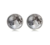 Manschettenknöpfe für Herren, Silber Super Mond Sternenhimmel Cloud Zeit Gem Kupfer Französische Manschette Schnalle, Sparkly Geschenk Modisches Shirt Zubehör Für Buchhalter Boss Business Hochze