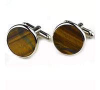 Manschettenknöpfe für Herren, Tiger Eye Runde Plattierung Kupfer Französische Manschette Schnalle, Sparkly Geschenk Modisches Shirt Zubehör Für Buchhalter Boss Business Hochzeit Prom Offizieller