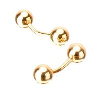 Manschettenknöpfe Herren Edel Manschettenknöpfe für Herren In Gold Vergoldet Doppelköpfiger Ball 3.4X1cm für Herren Père Fils Valentinstag