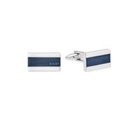 Manschettenknöpfe JOOP "2027719", blau (edelstahlfarben, blau), Manschettenknöpfe, Herren, L: 20mm, Edelstahl, mit Zirkonia (synth.), B:11mm (83414162-0) edelstahlfarben, blau