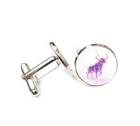 Manschettenknöpfe, Novelty Cattle Totem Star Particle Flow, Taurus Twelve Zodiac Signs, Personalized Luck Cuff Buckle, Shirt Accessory Gift For Accountant Boss Business Wedding Prom