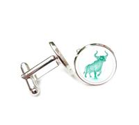 Manschettenknöpfe, Novelty Walking Cattle Totem Star Particle Flow, Taurus Twelve Zodiac Signs, Personalized Luck Cuff Buckle, Shirt Accessory Gift For Accountant Boss Business Wedding Prom