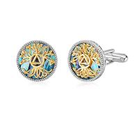 Manschettenknöpfe Nüchternheit Lebensbaum 925 Sterling Silber Abalone AA Manschettenknöpfe Lebensbaum Nüchternheits Schmuck Genesungs Geschenke für Männer