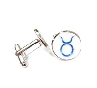 Manschettenknöpfe, Taurus Symbol Blue Nebula Aura Quantum Entanglement, Taurus Twelve Zodiac Signs, Personalized Luck Cuff Buckle, Shirt Accessory Gift For Accountant Boss Business Wedding Prom