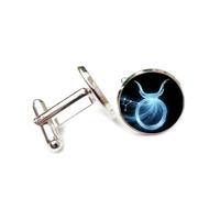 Manschettenknöpfe, Taurus Symbol Dynamic Star Fashion Particle Flow, Taurus Twelve Zodiac Signs, Personalized Luck Cuff Buckle, Shirt Accessory Gift For Accountant Boss Business Wedding Prom