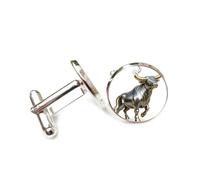 Manschettenknöpfe, Taurus Totem Metal Retro Corroded Heavy Metal Style, Taurus Twelve Zodiac Signs, Personalized Luck Cuff Buckle, Shirt Accessory Gift For Accountant Boss Business Wedding Prom