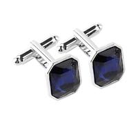 Manschettenknopf mit Strass für Hemden, Blau, Legierung, Elegant | Business Wear und Hochzeit, Hochpoliert, Glänzend, Stilvoll, Zart, mit Feinem Schliff