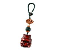 Mansiyuyee Handgeschnitzter Sandelholz-Glücksnilpferd-Schlüsselanhänger für Frauen, einzigartiger Nilpferd-Handyanhänger für Geldbörse, Taschen und Rucksäcke, 21mm x 25mm, Holz, Ohne Edelstein.