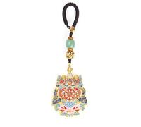 Mansiyuyee Tibetischer Talisman-Schutz-Schlüsselanhänger mit glücksverheißenden Symbolen, buddhistischer Feng Shui Schlüsselanhänger Glücksbringer für Frauen, Die 8 Glückssymbole B, Medium