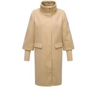 Langmantel NAVAHOO "Polarblüte 14", Damen, Gr. L (40), beige, Oberstoff: 90% Polyacryl, 10% Viskose, Innenfutter: 100% Polyester, Ärmelfutter: 100% Polyester, modisch, gerade knielang, hoch geschlosse