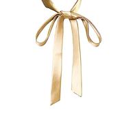 Mantieqingway Fliege für Frauen, Satinband Mädchen Selbstbinden Fliege für Uniform, Schule, Hochzeit, Cosplay, T-Shirt-Zubehör, Champagner, Medium