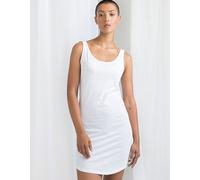 Mantis Damen Longshirt langes Tank Top Nachthemd Strandkleid Ärmellos Weiß S