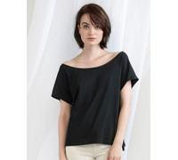 Mantis Damen T-Shirt Flash Dance, weiter Schulterfreier Ausschnitt Schwarz XL