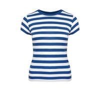Mantis Damen T-Shirt gestreift - Königsblau / weiß | XL