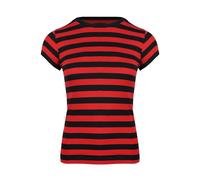 Mantis Damen T-Shirt gestreift - Schwarz / rot | M